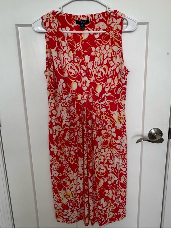 Chaps Dresses & Skirts - Sleeveless Red Floral Dress